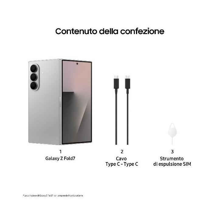 Samsung SM-F966B Z Fold 7 12+256GB 8" 5G Silver Shadow ITA