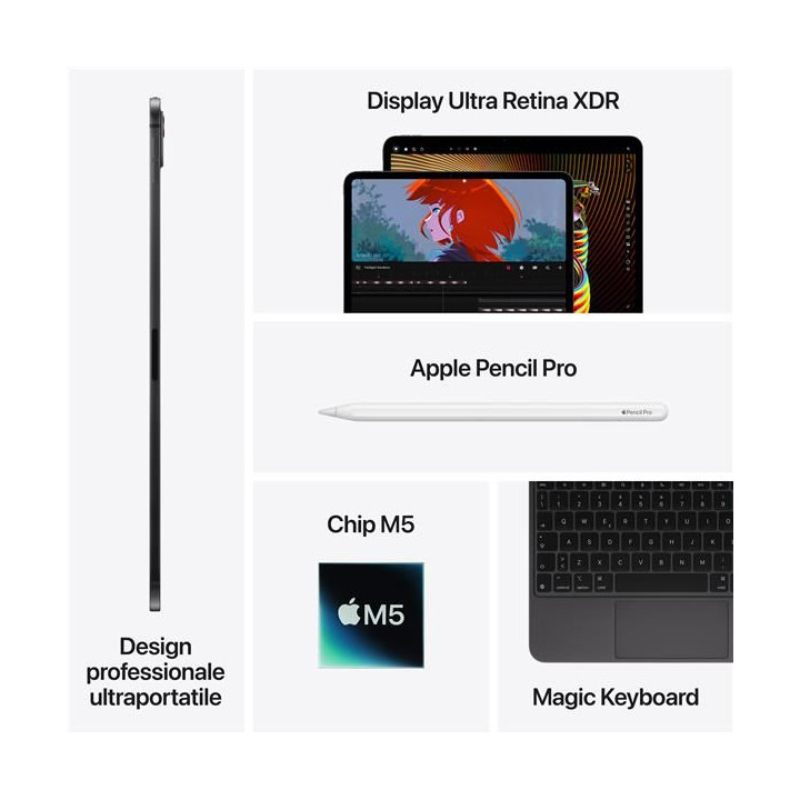 Apple iPad Pro 2025 8Gen 13" 512GB M5 S.Black ITA MDYL4TY/A